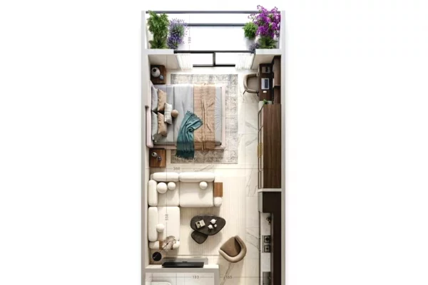 Shtepi ne shitje Apartament ne Durres, Garsoniere, Mobilimi Bosh, pa mobiluar, Pagesa 52,500  Euro.