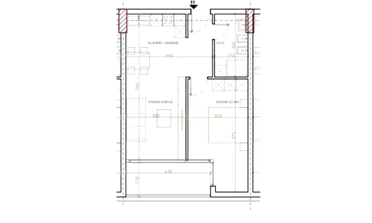 Shtepi ne shitje Apartament ne Tirane, 1+1, Mobilimi Bosh, pa mobiluar, Pagesa 85,300  Euro.