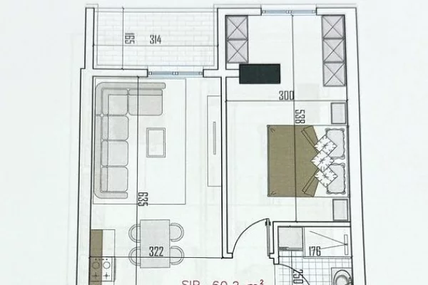 Appartamento in vendita a Tirana 1+1, Arredato
