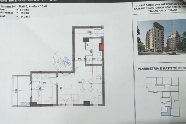 Shtepi ne shitje 1+1 ne Tirane - 112,500 Euro