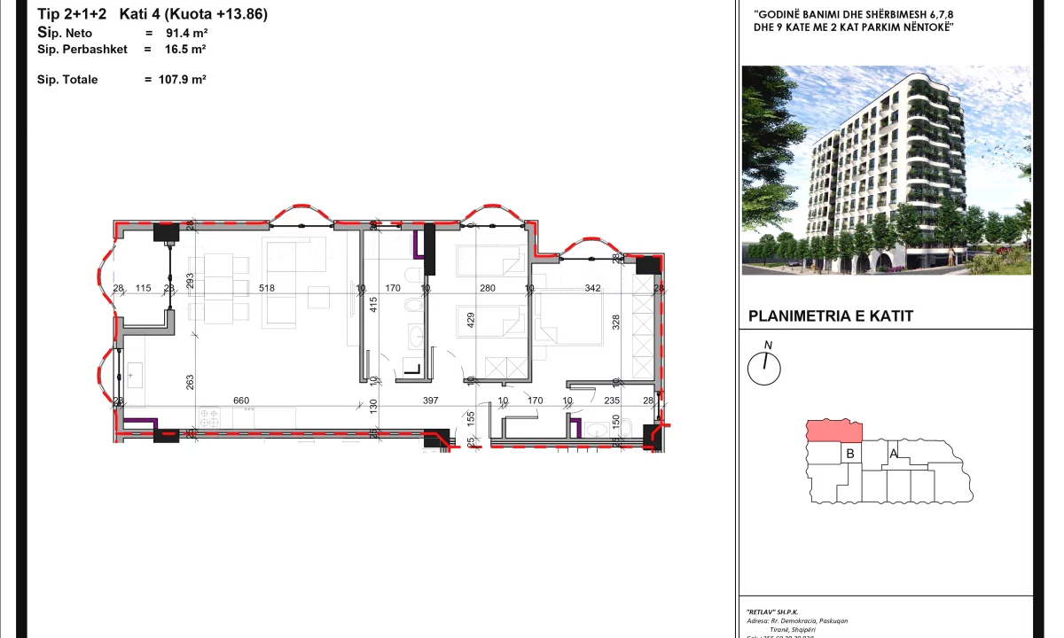 Appartamento in vendita a Tirana 2+1, Vuoto