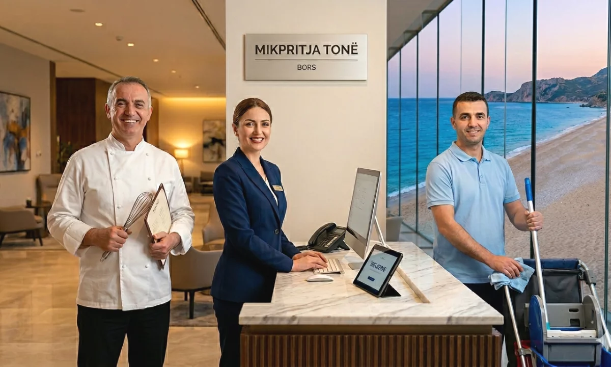 Njoftime Pune ne Vlore, Profesioni Recepsionist/e, Shef Kuzhine, Sanitare,  Ndihmës Kuzhine , Me eksperience, Pagesa Me Marreveshje.