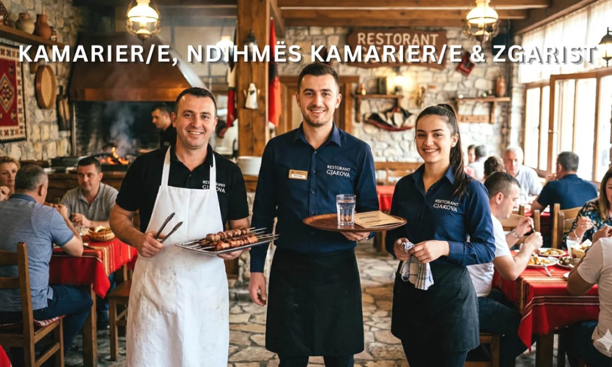 Njoftime Pune ne Tirane, Profesioni Kamarier / e  Ndihmës Kamarier / e & Ndihmës Zgarist , Me eksperience, Pagesa Me Marreveshje.
