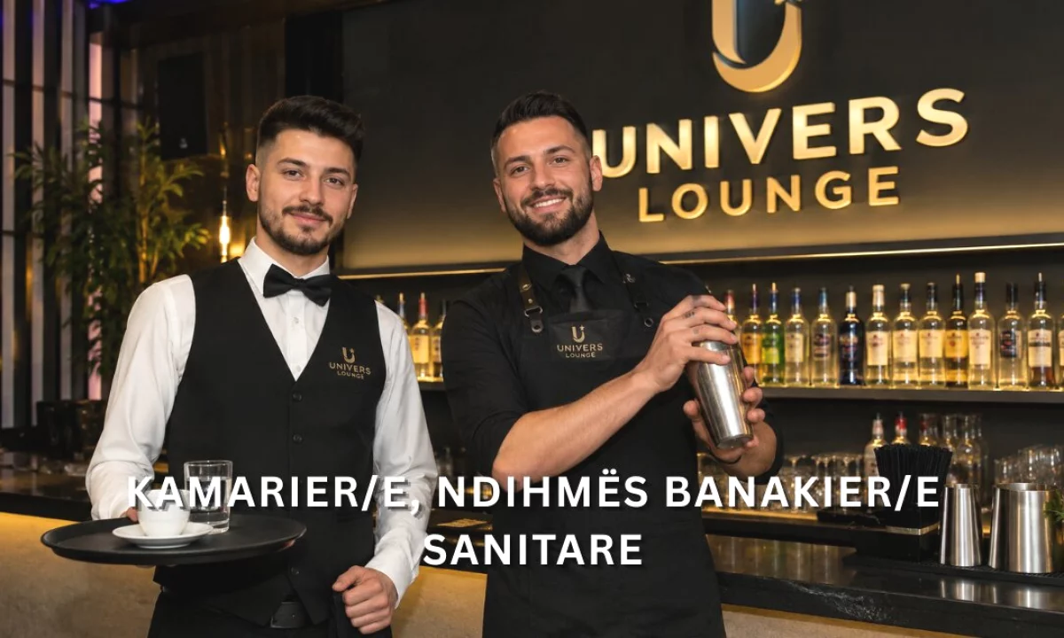 Njoftime Pune ne Tirane, Profesioni Kamarier/e, Ndihmes Banakier/e , Me eksperience, Pagesa Me Marreveshje.