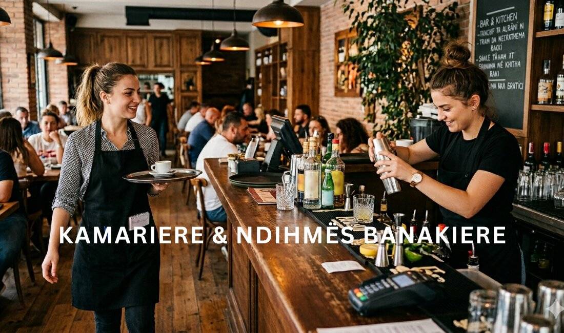 Njoftime Pune ne Vlore, Profesioni Kamariere, Ndimes Banakiere , Fillestar/Pak eksperience, Pagesa Me Marreveshje.