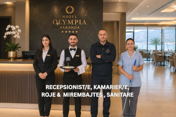 Njoftime Pune per Recepsionist/e, Kamarier/e, Roje &amp; Mirembajtes , Sanitare ne Sarande