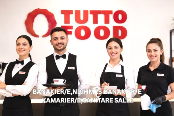 Njoftime Pune per Banakier/e, Ndihmës Banakier/e, Kamarier/,Sanitare Salle ne Tirane