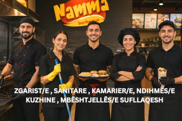 Njoftime Pune per Zgarist/e , Sanitare , Kamarier/e, Ndihmës/e Kuzhine , Mbështjellës/e Sufllaqesh ne Tirane