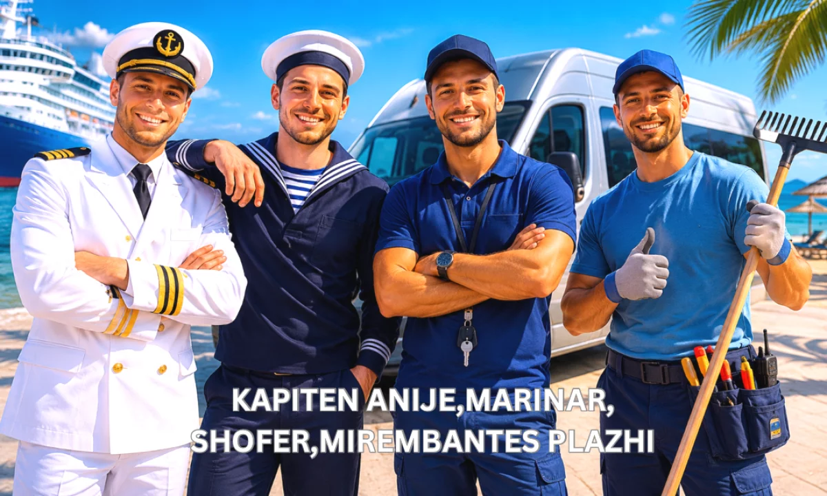 Job Offers in Saranda, Profession Kapiten Anije, Marinar, Shofer Fugoni 19  Vendësh, Mirëmbajtës Plazhi , Beginner/Little experience, Payment By Agreement.
