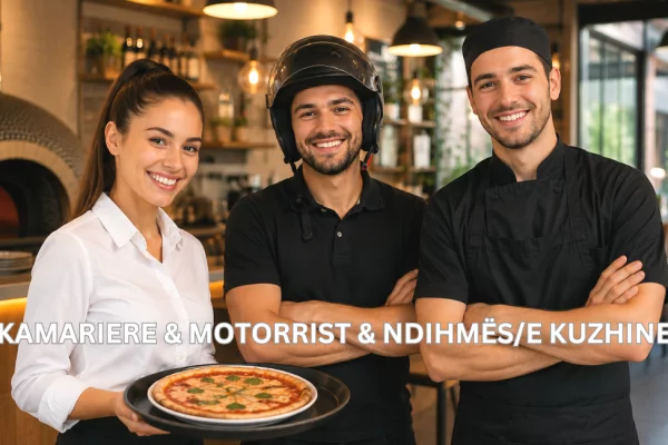Njoftime Pune per Kamariere &amp; Motorrist &amp; Ndihmes/e Kuzhine ne Tirane