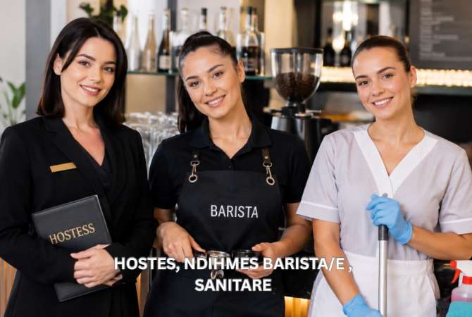 Njoftime Pune per Hostes,Ndihmes barista/e , sanitare ne Sarande