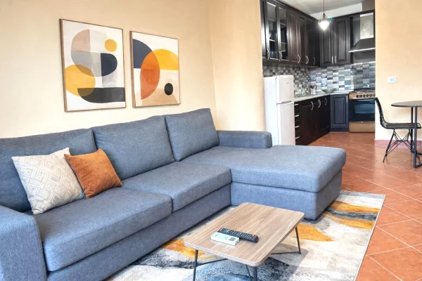 Perballe me Delijorgjin, jepet me qera apartament 1+1+Garazhd.