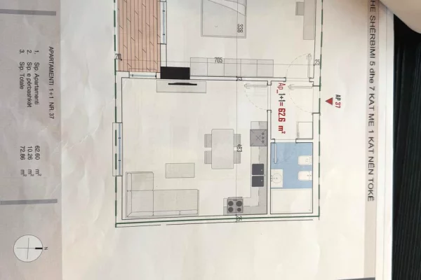 Shtepi ne shitje Apartament ne Tirane, 1+1, Mobilimi Bosh, pa mobiluar, Pagesa 91,100  Euro.