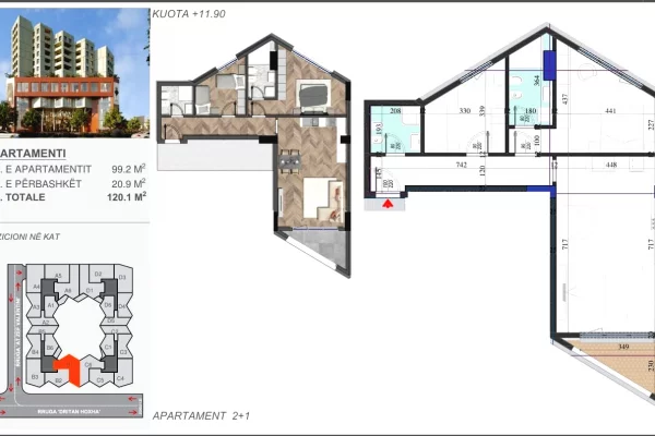 Shtepi ne shitje 2+1 ne Tirane - 212,000 Euro