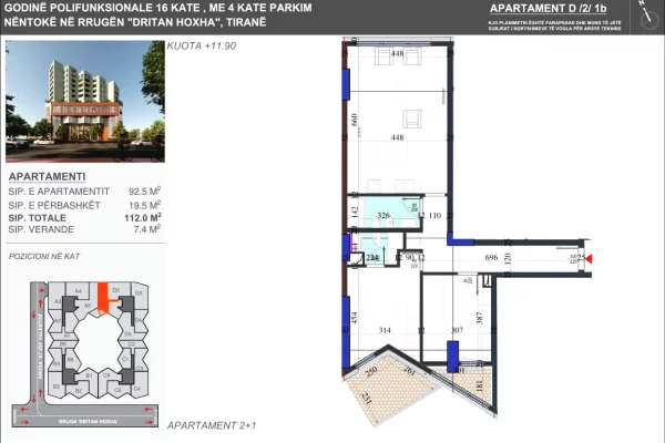 Shtepi ne shitje 2+1 ne Tirane - 202,000 Euro