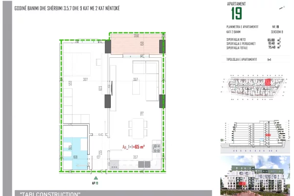 Shtepi ne shitje Apartament ne Tirane, 1+1, Mobilimi Bosh, pa mobiluar, Pagesa 85,600  Euro.