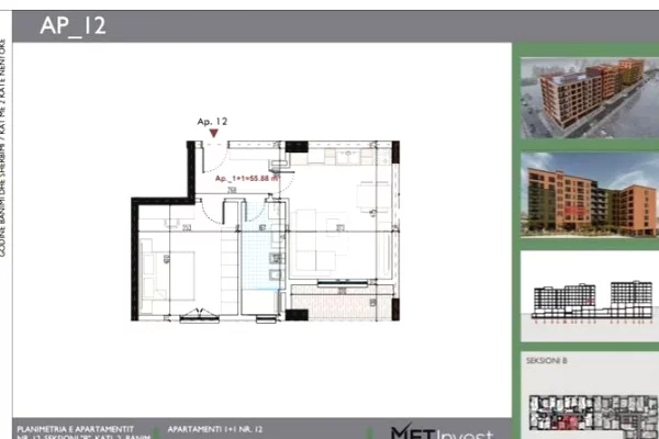 Shtepi ne shitje Apartament ne Tirane, 1+1, Mobilimi Bosh, pa mobiluar, Pagesa 76,000  Euro.