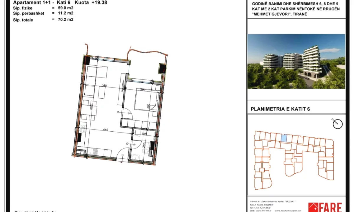 Shtepi ne shitje Apartament ne Tirane, 1+1, Mobilimi Bosh, pa mobiluar, Pagesa 91,000  Euro.