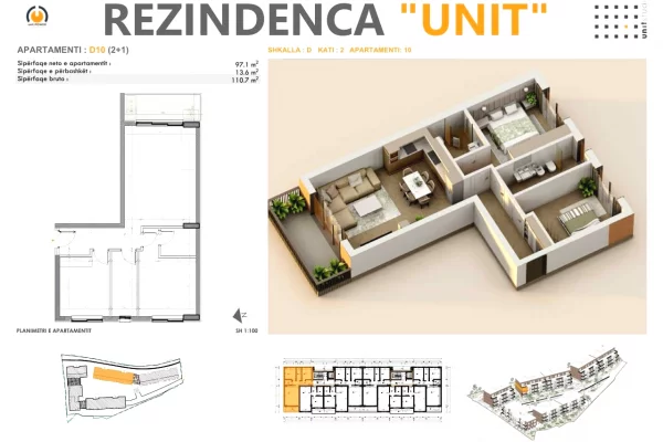 Shtepi ne shitje Apartament ne Tirane, 2+1, Mobilimi Bosh, pa mobiluar, Pagesa 199,500  Euro.