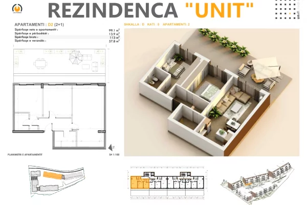 Shtepi ne shitje Apartament ne Tirane, 2+1, Mobilimi Bosh, pa mobiluar, Pagesa 238,000  Euro.