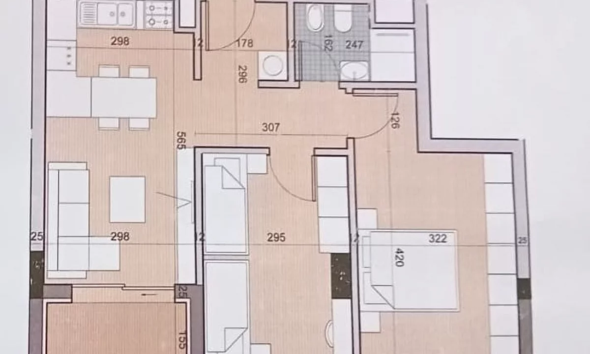 Shtepi ne shitje Apartament ne Tirane, 2+1, Mobilimi Bosh, pa mobiluar, Pagesa 100,000  Euro.