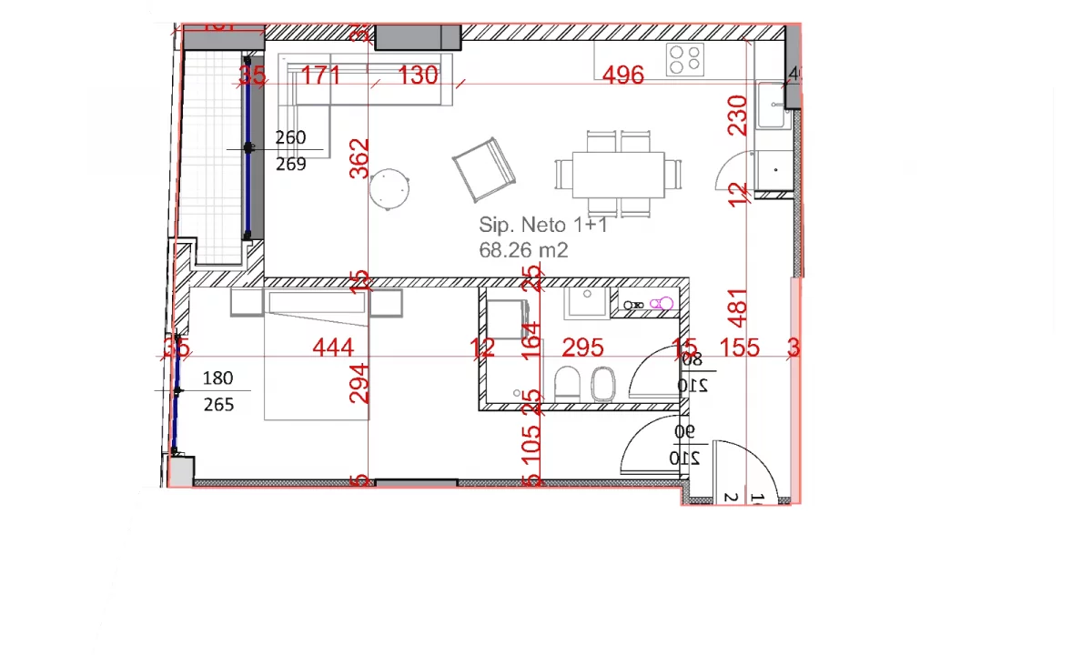 Shtepi ne shitje Apartament ne Tirane, 1+1, Mobilimi Bosh, pa mobiluar, Pagesa 145,000  Euro.
