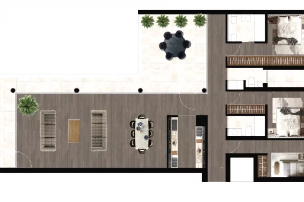 Shtepi ne shitje Apartament ne Tirane, 3+1, Mobilimi Bosh, pa mobiluar, Pagesa 372,875  Euro.