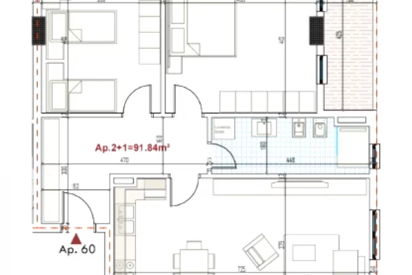 Shtepi ne shitje 2+1 ne Tirane - 127,200 Euro
