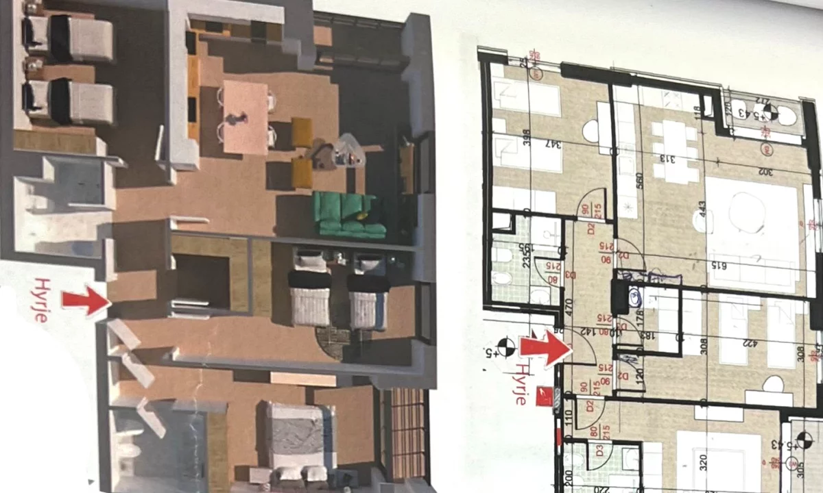 Shtepi ne shitje Apartament ne Tirane, 1+1, Mobilimi Bosh, pa mobiluar, Pagesa 105,600  Euro.
