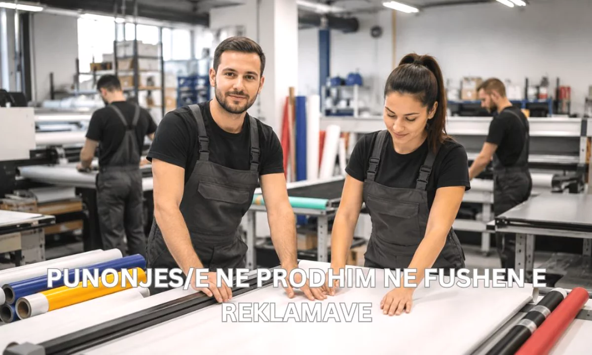 Njoftime Pune ne Tirane, Profesioni PUNONJES/E NE PRODHIM NE FUSHEN E REKLAMAVE , Fillestar/Pak eksperience, Pagesa Me Marreveshje.