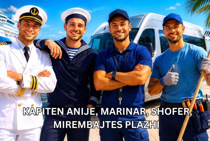 Njoftime Pune per Kapiten Anije, Marinar, Shofer Fugoni 19 Vendësh, Mirëmbajtës Plazhi ne Sarande