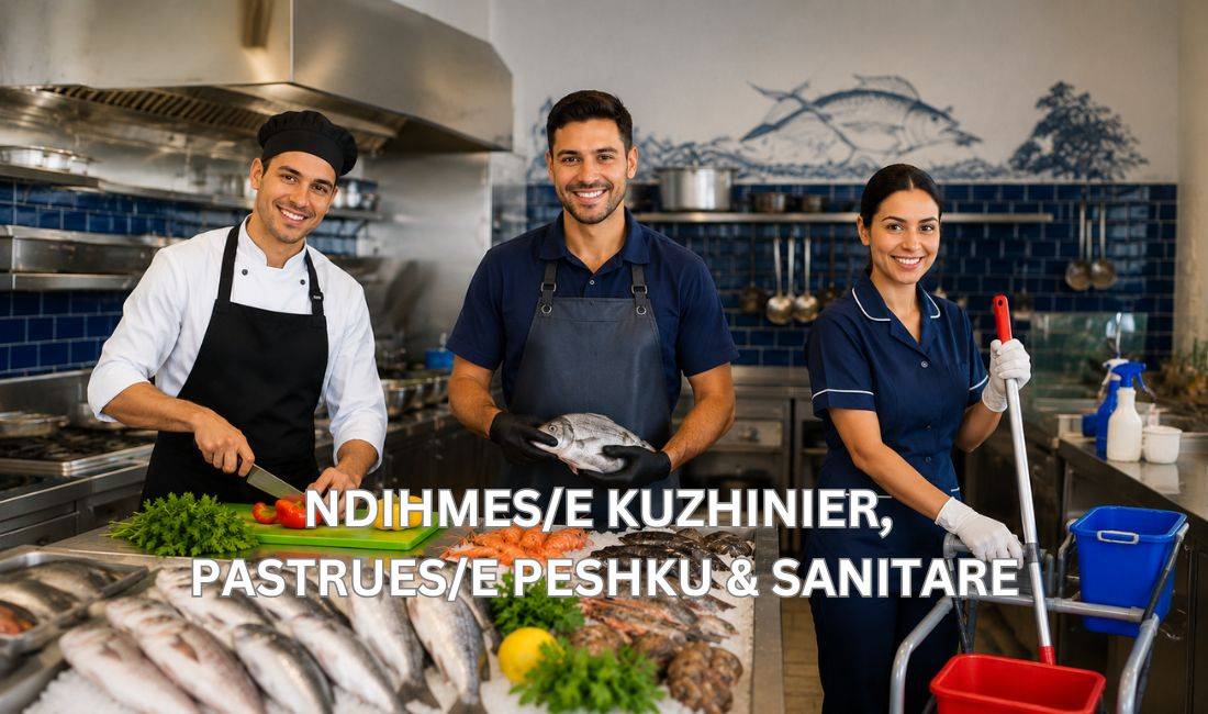 Njoftime Pune ne Tirane, Profesioni Ndihmes/e Kuzhinier, Pastrues/e Peshku, Sanitare , Me eksperience, Pagesa Me Marreveshje.
