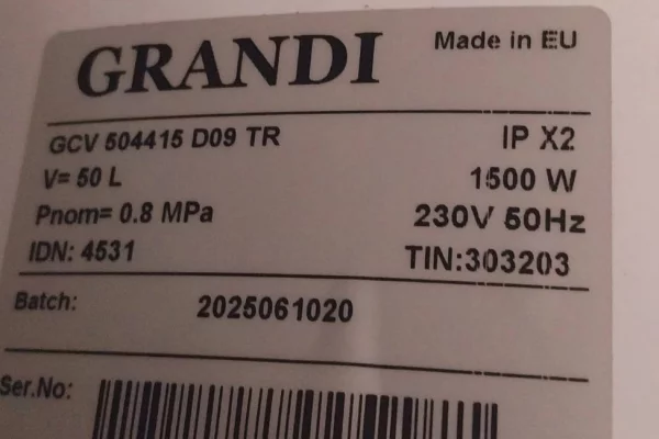 🚿 Shiten boliera/dusha elektrike GRUNDI(GRANDI) 50 Liter