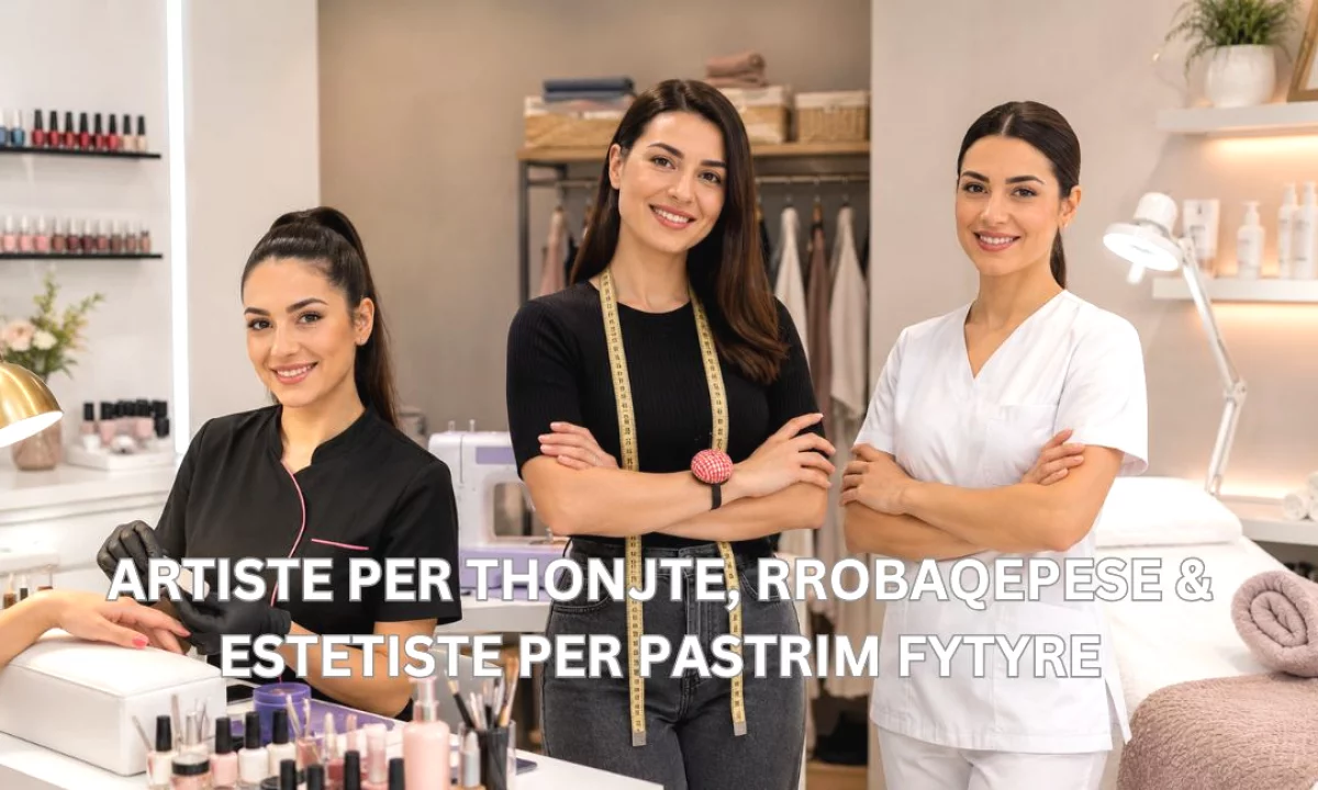 Njoftime Pune ne Tirane, Profesioni Artiste per Thonjte, Rrobaqepese, Estetiste per Pastrim Fytyre , Me eksperience, Pagesa Me Marreveshje.