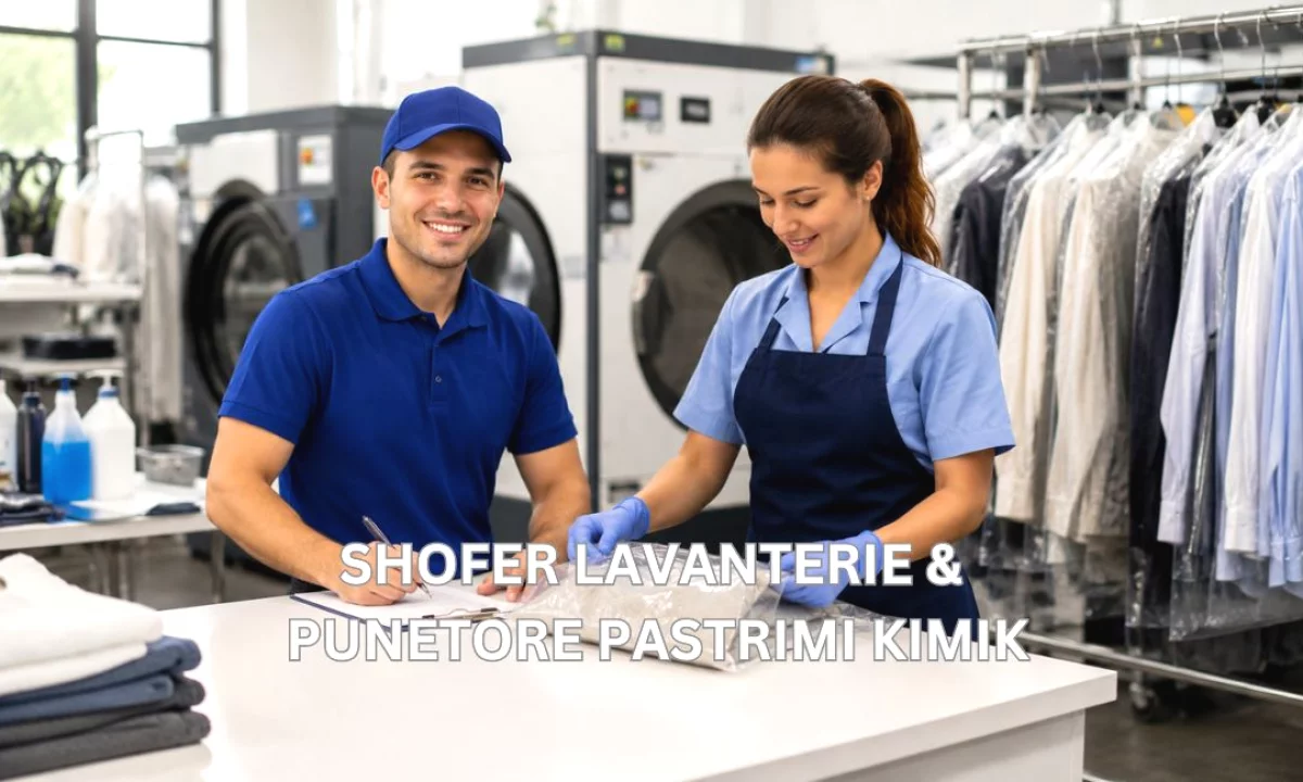 Njoftime Pune ne Tirane, Profesioni Shofer per Lavanderi dhe Pastrim Tapetesh • Punetore per Pastrim Kimik , Fillestar/Pak eksperience, Pagesa Me Marreveshje.