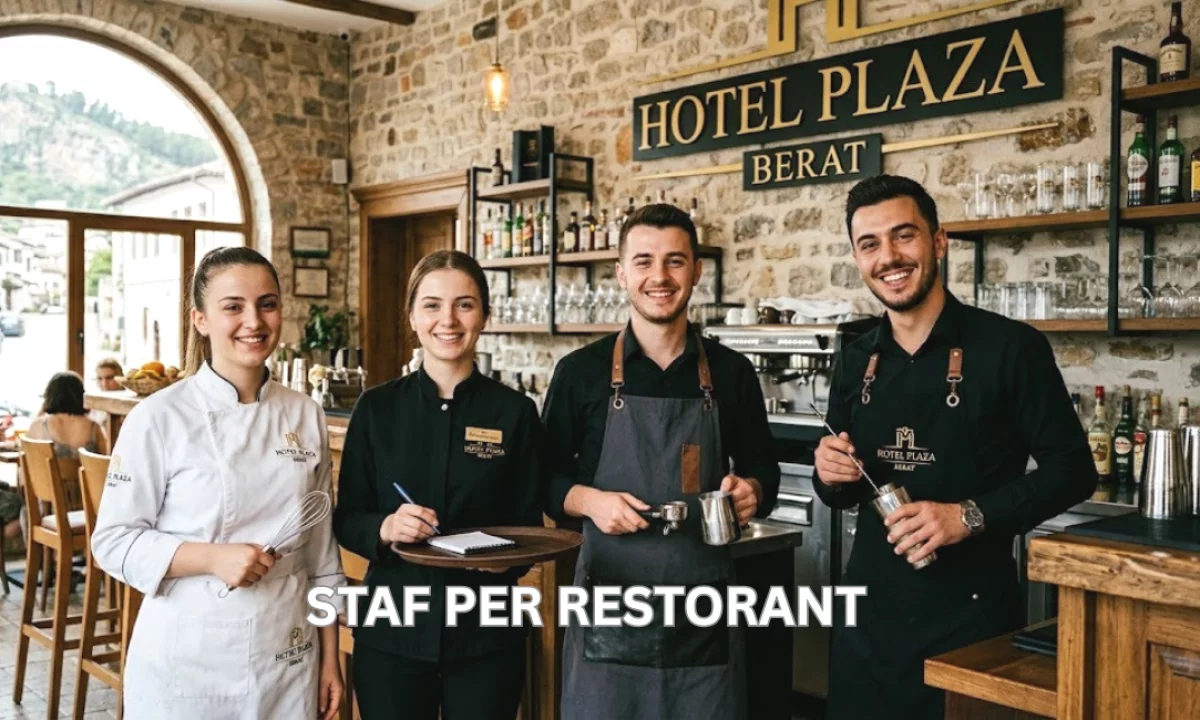 Njoftime Pune ne Berat, Profesioni Ndihmes Kuzhinier/e,  Kamarier/e, Barist, Bartender , Fillestar/Pak eksperience, Pagesa Me Marreveshje.