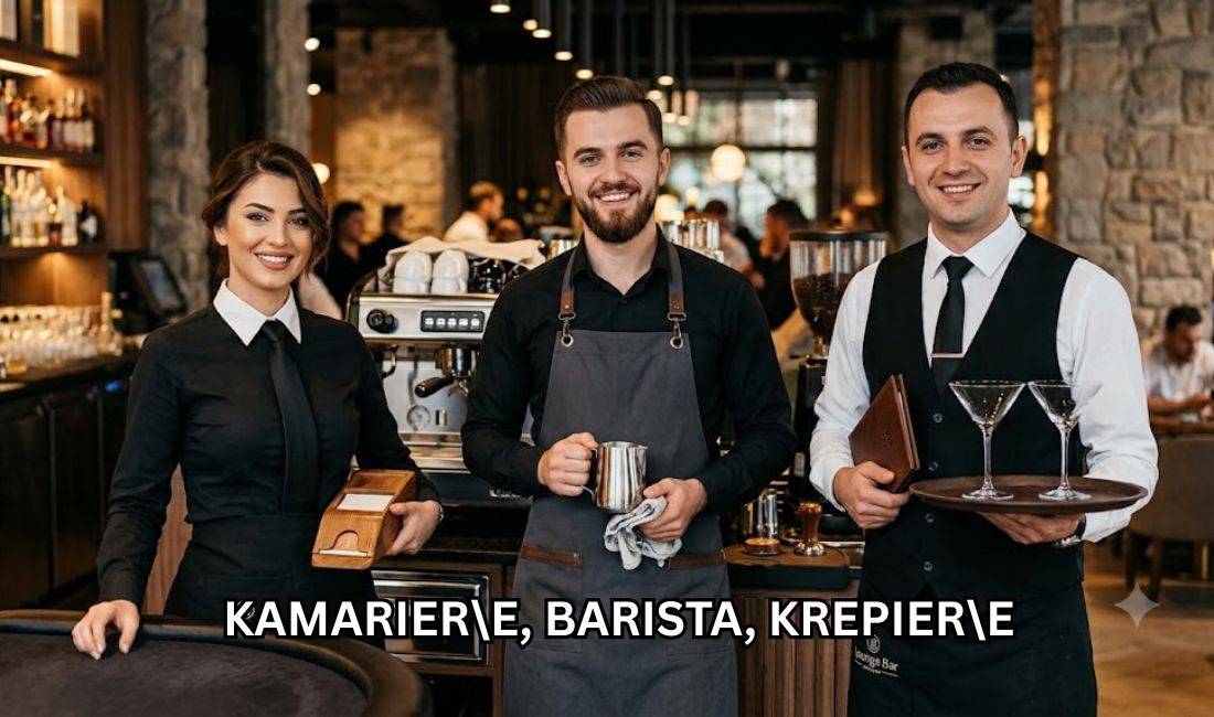 Njoftime Pune ne Tirane, Profesioni Krepiere, Barista, Kamariere , Pa Eksperience, Pagesa Me Marreveshje.