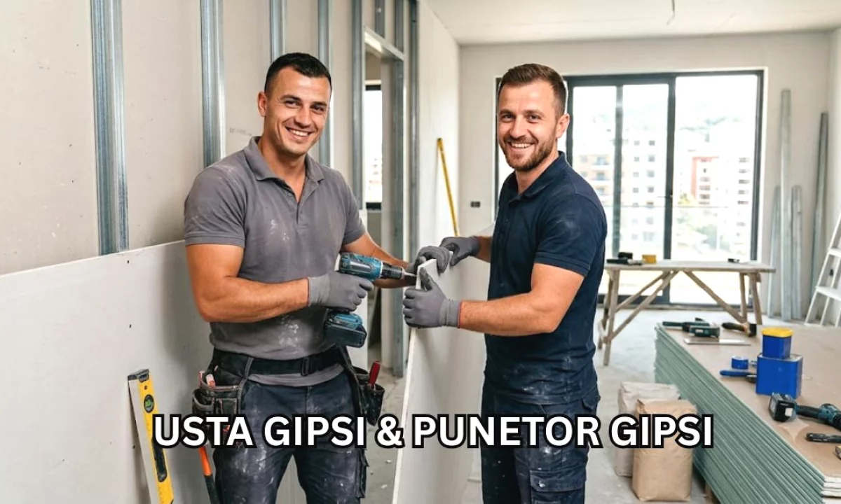 Njoftime Pune ne Tirane, Profesioni Usta Gipsi , Ndihmes Punetor Gipsi , Me eksperience, Pagesa Me Marreveshje.