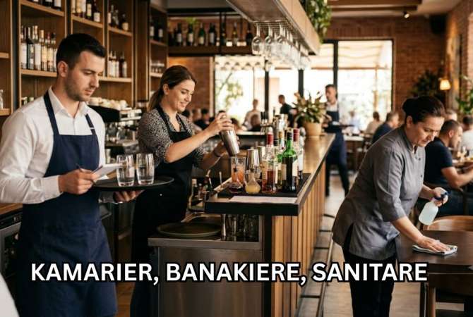 Njoftime Pune per Kamariere ,Banakiere, Sanitae ne Tirane