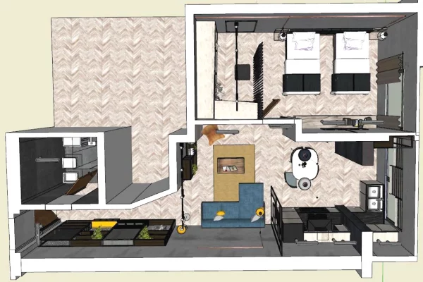 Shtepi me qera Apartament ne Tirane, 2+1, Mobilimi E mobiluar, Pagesa 1,400  Euro.