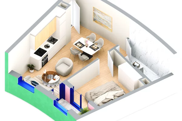 SHITET ME KREDI DERI NE 80% APARTAMENT 1+1 NE REZIDENCA BALLADA LIQENI I FARKES