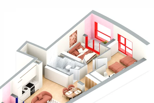 Shtepi ne shitje Apartament ne Tirane, 2+1, Mobilimi Bosh, pa mobiluar, Pagesa 171,000  Euro.