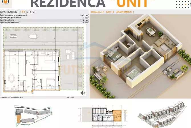 Shtepi ne shitje Apartament ne Tirane, 2+1, Mobilimi Bosh, pa mobiluar, Pagesa 321,370  Euro.