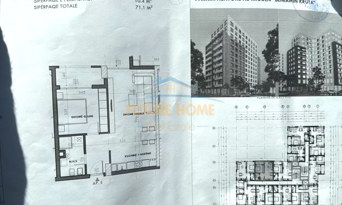 Shtepi ne shitje Apartament ne Tirane, 1+1, Mobilimi Bosh, pa mobiluar, Pagesa 110,200  Euro.