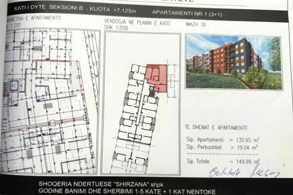 Apartment for sale in Tirana 3+1, Emty