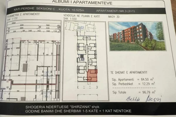 Apartment for sale in Tirana 2+1, Emty