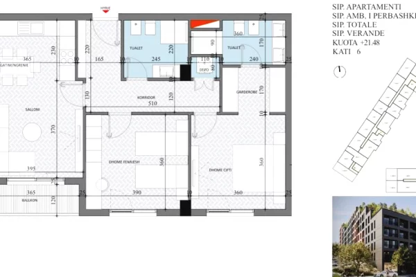 Shtepi ne shitje 2+1 ne Tirane - 125,340 Euro