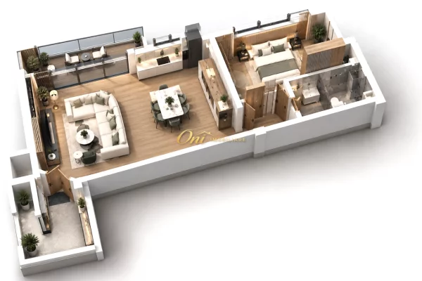Shtepi ne shitje Apartament ne Tirane, 1+1, Mobilimi Bosh, pa mobiluar, Pagesa 143,450  Euro.