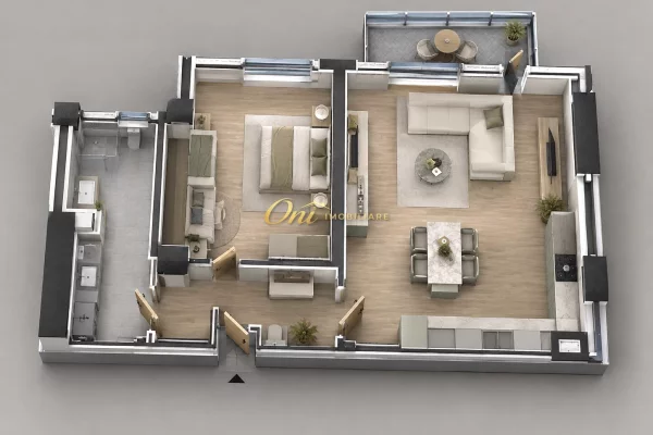 Shtepi ne shitje Apartament ne Tirane, 1+1, Mobilimi Bosh, pa mobiluar, Pagesa 73,400  Euro.