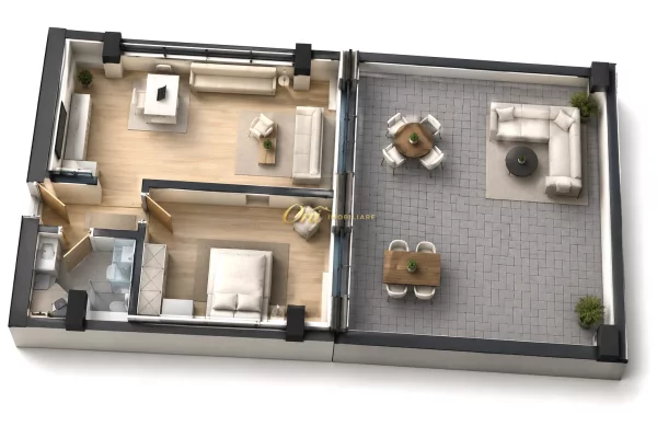 Shtepi ne shitje Apartament ne Tirane, 1+1, Mobilimi Bosh, pa mobiluar, Pagesa 131,400  Euro.
